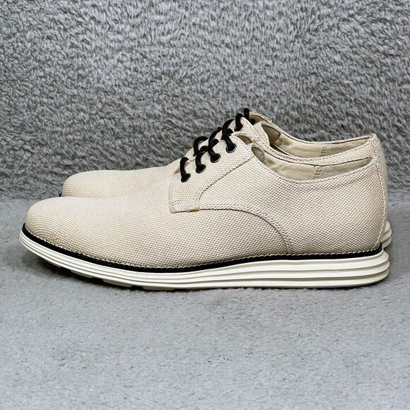 Cole Haan Original Grand Zero Plain Toe Mens Size 8.5 Oxford Shoes Ivory Knit main image 6